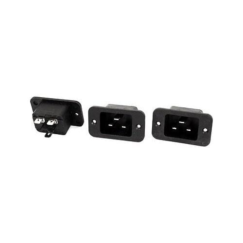 AC 250V 16A IEC320 C20 3 Pins Inlet Power Plug Connector Adapter 3 Pcs