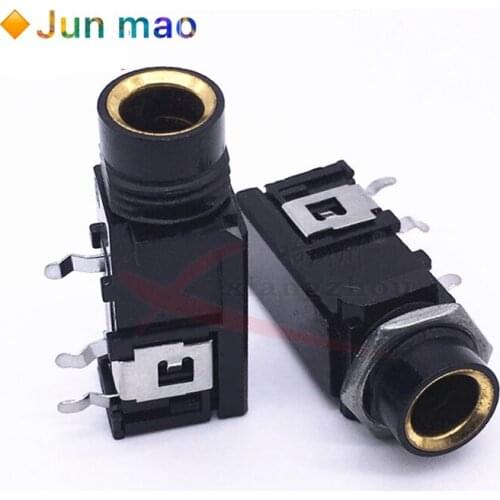 5PCS 6.35mm female base 6.5 Jack guitar microphone microphone socket PCB panel audio base in-line three pin