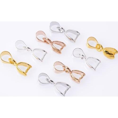 50Pcs/Lot 4mm Charm Melon Seeds Buckle Pendants Clasps Hook Clips Bails Connectors For Jewelry Making DIY Necklace Accessories
