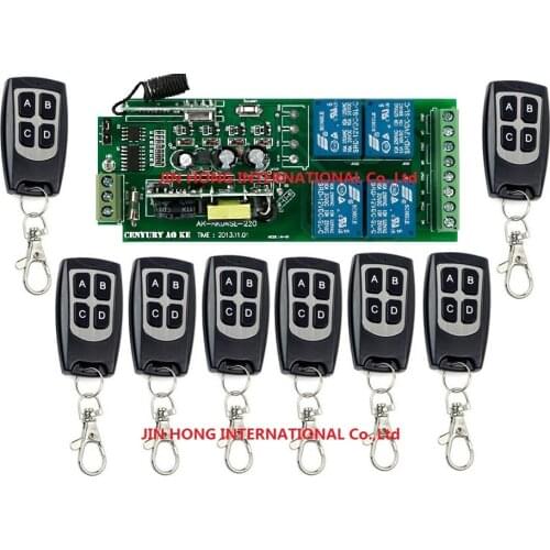 85v~260V 110V~ 220V 4CH RF Wireless Remote Control Relay Switch Security System Garage Doors Gate Electric Doors 9pcs/lot