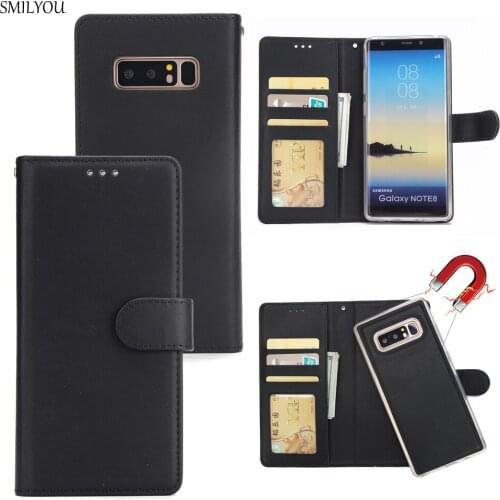 SMILYOU Full Protection Case Magnetic Flip Cover For Samsung Galaxy Note 8 Luxury PU Leather Wallet Case Removable Phone Shell