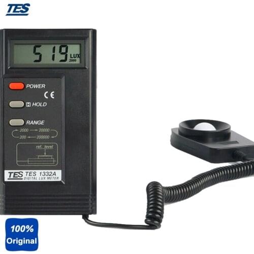 Digital Lux Meter Light Illuminometer 0.01~200000 Lux Illuminance TES1332A