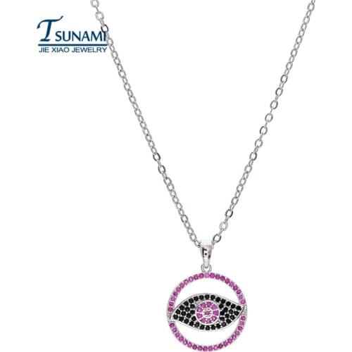 Colorful Eye AAA Zircon Rhinestone Pendant for female friends necklace jewelry D-005 set jewelry for women