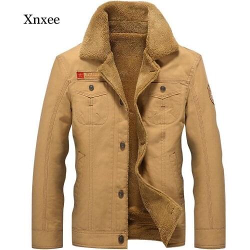 DARPHINKASA 2020 Winter Bomber Jacket Men Air Force Pilot Jacket Warm Men Fur Collar Men Army Tactical Fleece Jacket