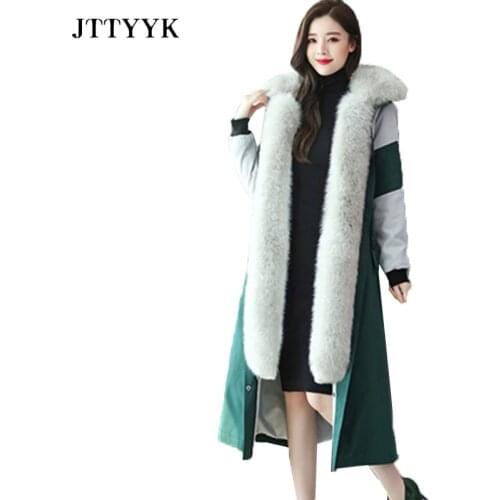 -30 degrees Parker jacket womens detachable liner 2021 new winter warm coat plus velvet thickening long down cotton jacket tide