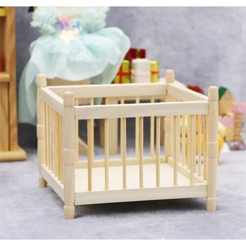1/12 Scale Dollhouse Baby Bed Miniature Furniture Model for Girls Boys Ornament for Kids DIY Play Ornament Play Crafts