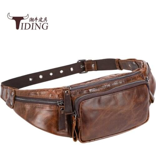 Man Chest Bag Genuine Leather Men Travel Vintage Casual Chest Pack Bags Male Crossbody Bags Real Leather