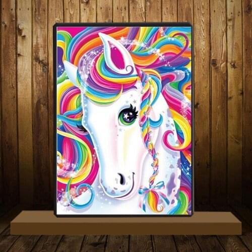 New Diamond Embroidery 5D DIY Diamond Painting Cross Stitch Colored Unicorn Picture of Rhinestones Home Decor Christmas Gifts