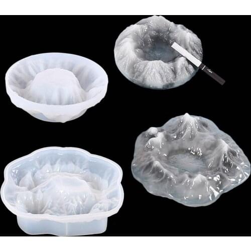 New Resin Mold Silicone Volcano Iceberg Ashtray Table Ashtray Designer DIY Candle Holders Jewelry Storage Tray Silicone Mold