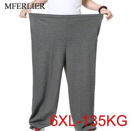 Autumn Summer men pants 6XL waist 140cm Plus size 4XL 5XL Loose Casual large size pants men