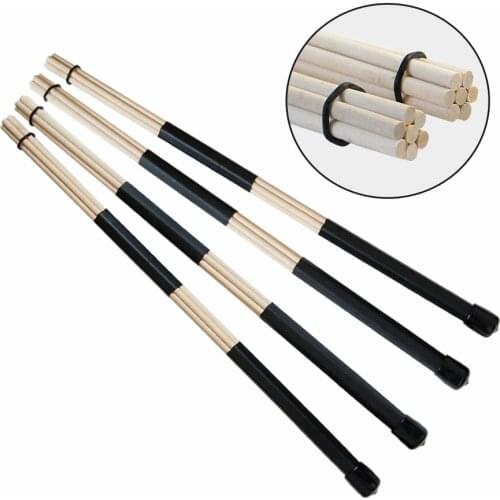 A Pair of JAZZ Drum Brushes Black Rubber Handle with White Nylon Percussion Drum Brush 2pcs/set