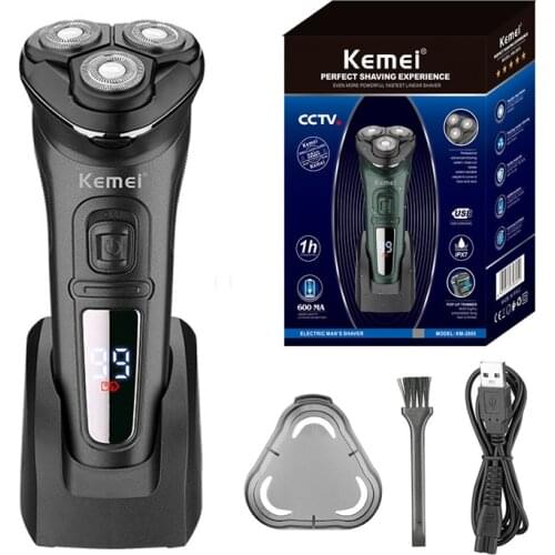 Kemei Rechargeable Electric Shaver Beard Shaver Men Electric Razor Floating Hair Trimmer Face Care Shaving Machine