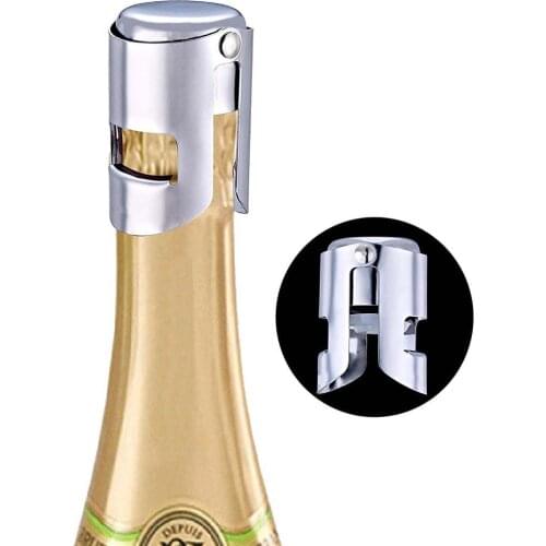 Stainless Steel Champagne Stopper Bottle Plug Wine Saver Vacuum Sealer Wine Bottle Stopper Reusable Bottle Cap Bar Accessories