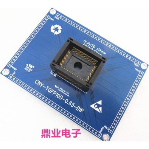 QFP100/DIP 680H1001111-001 20*14mm 0.65mm pitch IC Burning seat Adapter testing seat Test Socket test bench