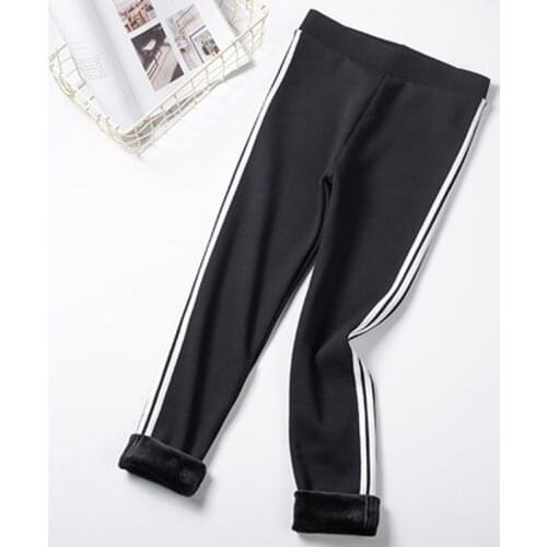 ELIfashion Warm Womens Plus Soft Velvet Winter Leggings Ankle-Length Keep Warm High Waist White Deco On Two Sides Women Legging