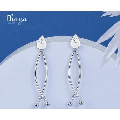 Thaya Fashion Jewelry For Women Curved Cross Earrings Stud Zircon Silver Color Piercing Earring Design 2020 Trend Gift