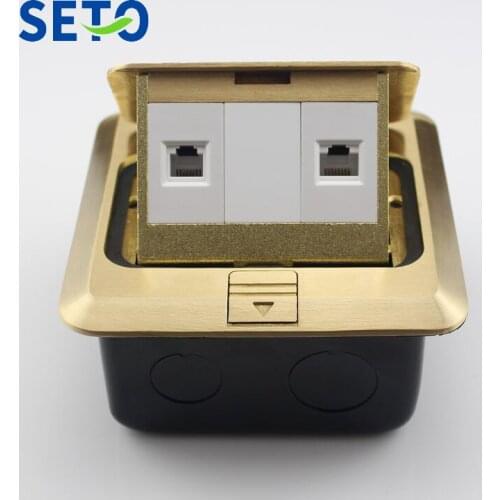SeTo Pop-up Type Floor Socket Network Lan RJ45 Cat5e+ RJ11 Cat3 Tel Wall Plate Keystone Floor Receptacle