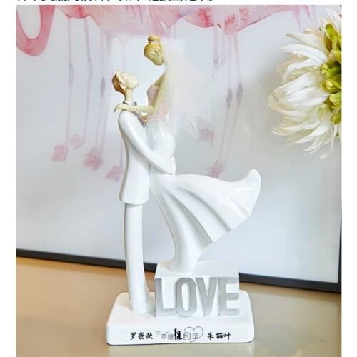 High quality Personalized Love Cake Topper Bride and Groom Wedding Cake Topper couples figurines Custom Name for you