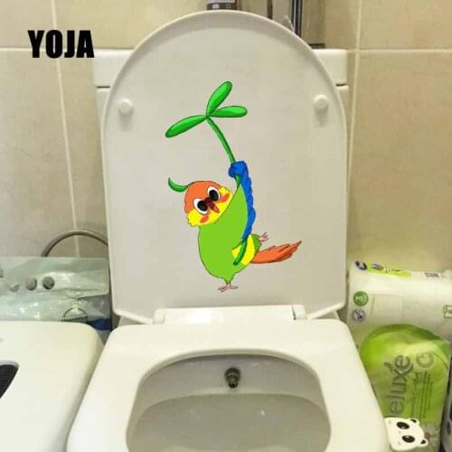 YOJA 13.2X23.4CM Mural Bedroom Home Decor Simple Hand Painted Cartoon Birds Creative Toilet Decal Wall Sticker T5-0739