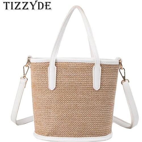 Summer New Woven Small Bag Female 2019 New Wild Single Shoulder Slung Fashion Large Capacity Bucket Bag ZJY036