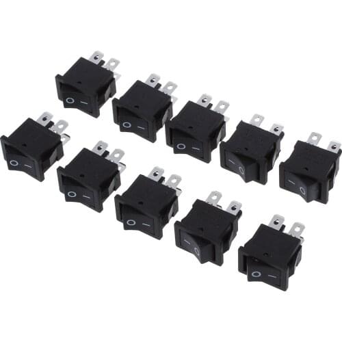 10 Pcs x 4 Pin On-Off 2 Position DPST Boat Rocker Switches 10A/125V 6A/250V AC