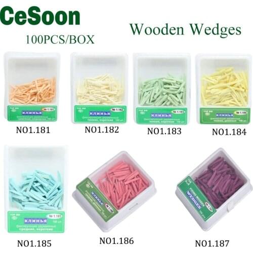 100pcs/set Dental Wooden Wedges Filling Wedge 7 Color/Size Teeth Wedge Filled NO 1.181-1.187 Dental Lab Intrument Dental Supplie