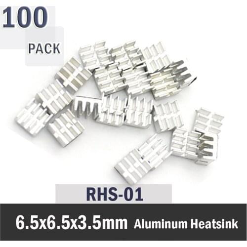 100PCS 6.5x6.5x3.5mm RHS-01 Mini IC Aluminum MOS Chipset Cooling Cooler Heat Sink Heatsinks