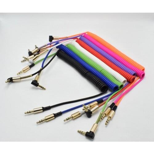 3.5mm Audio Cable Stretchable Male to Male AUX Cable Headphone Beats Speaker For MP3 MP4 iPhone Car Spring Audio Cable