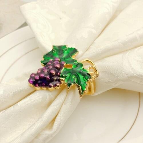 6pcs/lot Hotel Napkin Ring Western Food Fruit Grape Napkin Ring Napkin Button Wedding Valentines Day Table Decoration