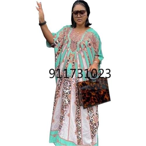 African Dresses for Women Summer 2021 New Arrival African Women O-neck Printing Plus Size Long Dress African Clothing