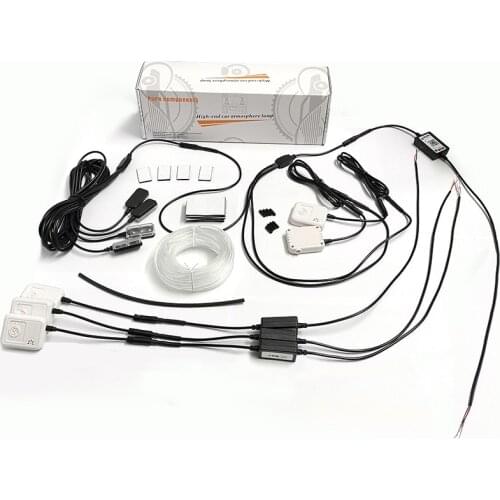 Car Atmosphere Light Lamp NO Threading APP Control RGB LED Strips 64Colors DIY Fiber Optic BandW / Foot light