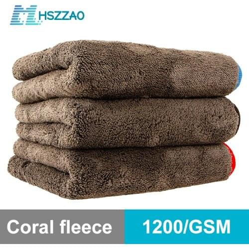 Car Wash 1200GSM Car Detailing Microfiber Towel Car Cleaning Drying Cloth Thick Car Washing Rag for Cars Kitchen Car Care Cloth