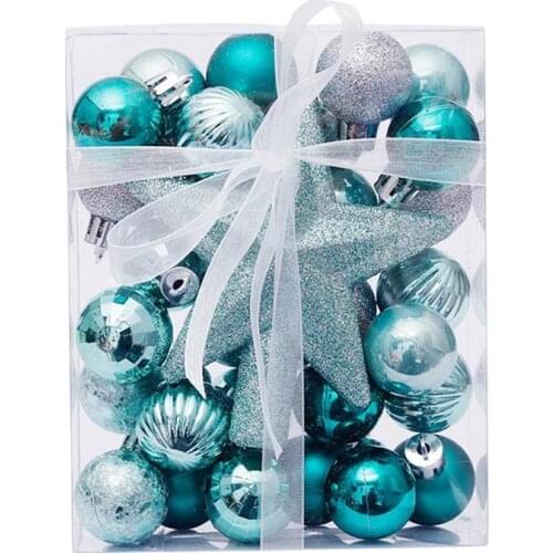 30 Pcs/Set Glitter Christmas Tree Ball Baubles Colorful Xmas Party Home Garden Christmas Tree Top Star Decoration Supplies