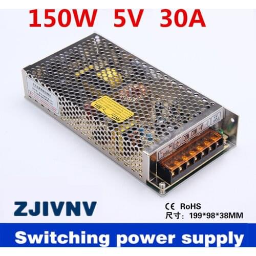 Factory price power supply 5v 30a switching power supply 150w for led light displayer high qualuty CE ROSH approval S-150-5