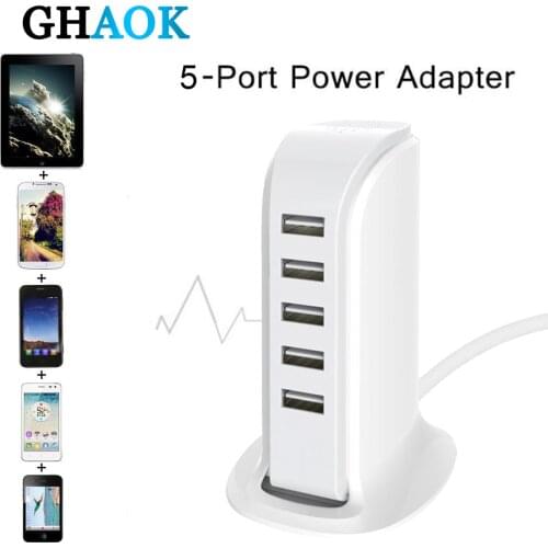 Fast 5 Port Multi USB Charger HUB Display USB Charging Station Dock Universal Mobile Phone Desktop Wall Home Chargers EU Plug