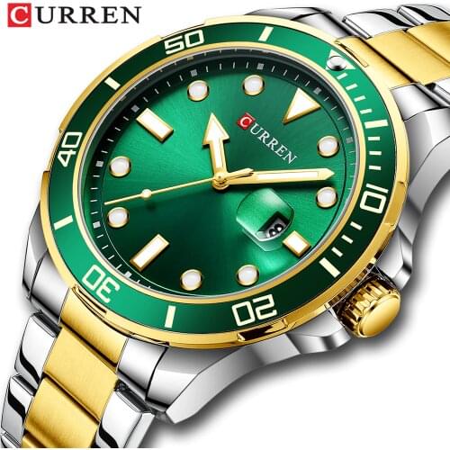 CURREN New Men Watches Top Brand Luxury Stylish Date Wristwatch man Sport Stainless Steel Waterproof Quartz watch Clock Relogio
