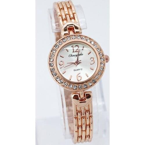 Fashion Rose Gold Women Dress Watches Colorful Crystal Women Bracelet Watch Wristwatch Casual Gift Dress Clock Watches