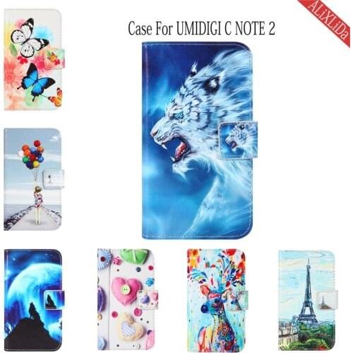 Case For UMIDIGI C NOTE 2 Case Fashion Cartoon Pattern High Quality leather protective cover Mobile phone bag