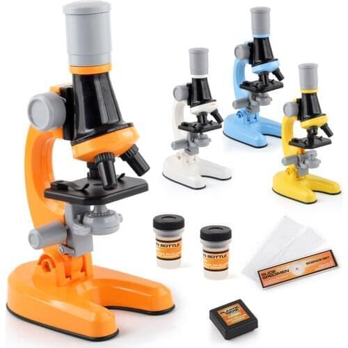 100X 400X 1200X Child 's Biological Microscope School Science Educational Toy Gift For Kids Children LED Kit Lab Home Microscope