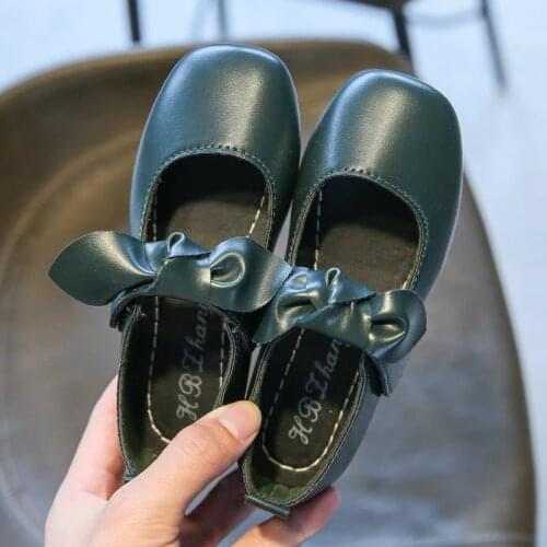 Girls Small Leather Shoes Autumn New Fashion Childrens Princess Performance Dance Shoes Kids Soft Surface Flat Shoes Size21-35