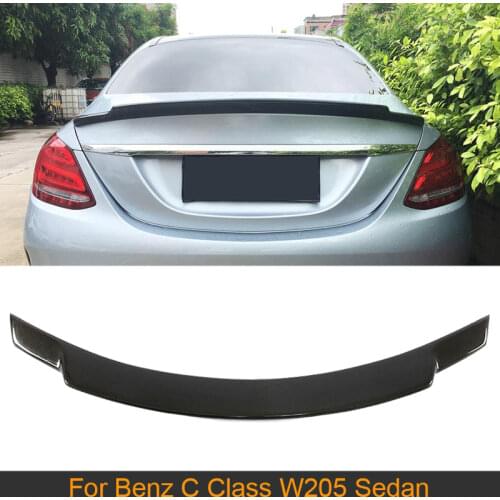 For W205 Car Rear Trunk Wing Lip Spoiler For Mercedes-Benz C Class W205 Sedan 2015-2019 Carbon Fiber Car Spoiler