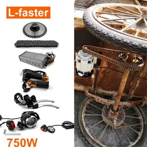 Fixed Chain Wheel 48V 750W Electric Handcart Conversion Kit High Torque Geared Motor Driving Capacity 250kg Can Run Reverse