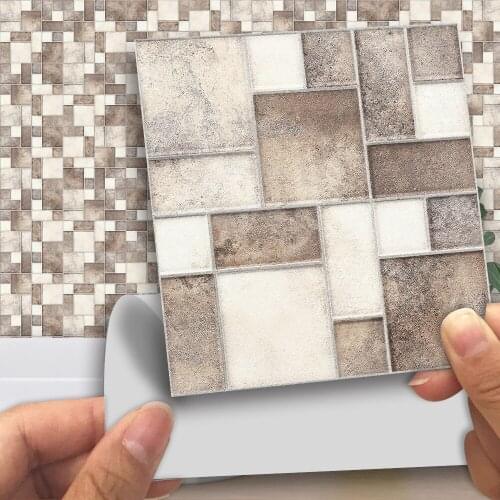Funlife Creative retro brick wall stickers matte square mosaic Stickers mosaic home brick wall post stickers Kitchen oil sticker