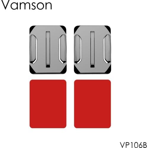 Vamson 2Pcs Curved Surface Mount with 2Pcs 3M VHB Adhesive Sticker For GoPro Hero 8 7 6 5 4 3+ for SJ4000 for Yi 4K VP106B