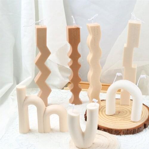 Korean Candle Silicone Mold Abstract Architectural Geometric Line Wave Candle Making Scented Candle Handmade Candle