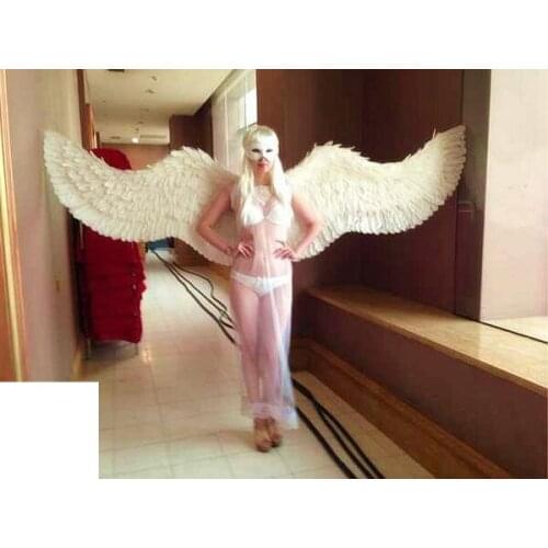 Cosplay Wings white feather angel wing catwalk show supply festival Angel Feather wing Window props underwear cos photography