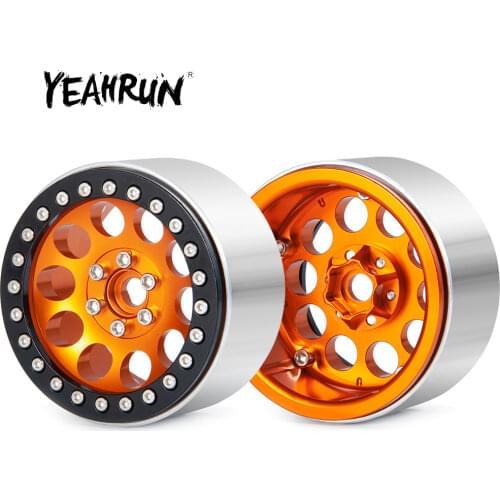 YEAHRUN 1/2/4pcs Metal Beadlock 2.2 inch Wheel Rims Hubs for Axial Wraith 90048 RR10 TRX-4 1/10 RC Crawler Car Upgrade Parts
