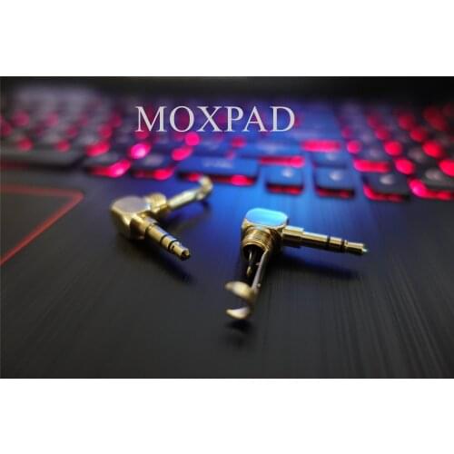 MOXPAD DIY P3.5G GL SRL Gold Plated Rhodium Plated 3.5mm Stereo Headphone Jack Audio Solders Plug Adapter R Connector