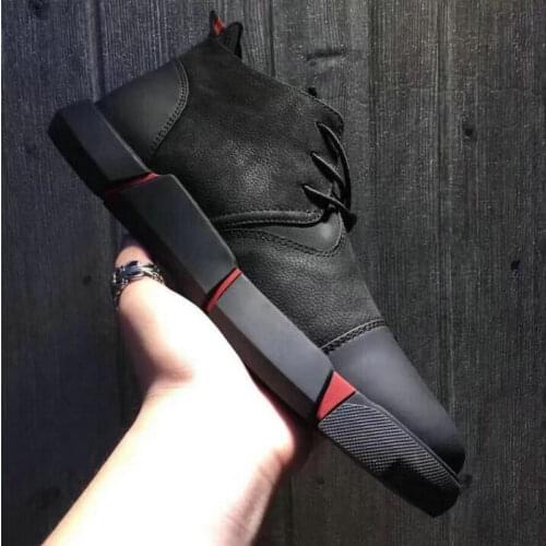 All Black Mens leather casual shoes Fashion Sneakers flats shoes 2020 new tyu78