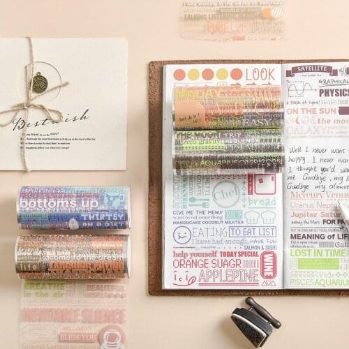 PET Hand English Control Waterproof Transparent Masking Tape Diy Scrapbooking Sticker Label Stationery